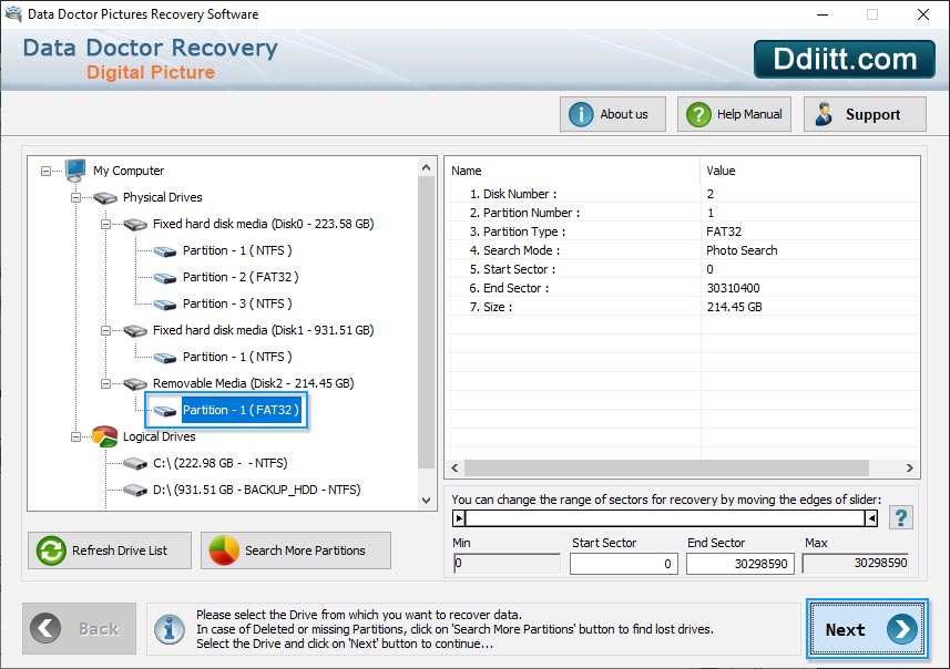  Select Partition